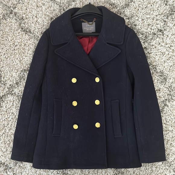 J. Crew Jackets & Blazers - J.CREW WOMENS NELLO GORI STADIUM CLOTH PEACOAT  |  NAVY  |  SIZE 6 - 8  |  2013